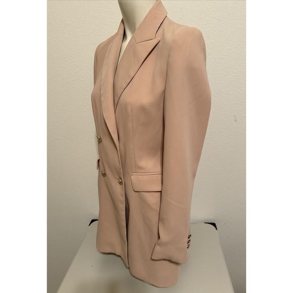 Zara Basic Collection Camel Double Breasted  Long Blazer Jacket Dress Women M - Picture 5 of 10
